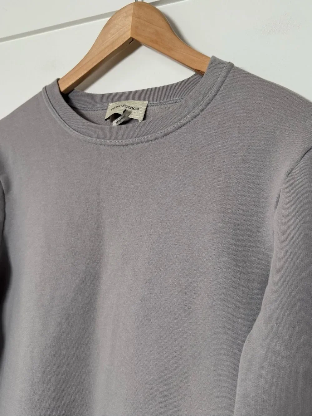 Oliver Spenser Sweatshirt Mens Sz S Gray Crewneck Cotton Cashmere Preppy